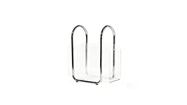 Modern metal and transparent acrylic magazine rack