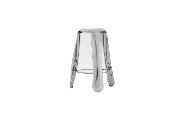 Silver metal stool