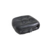 Black leather footstool
