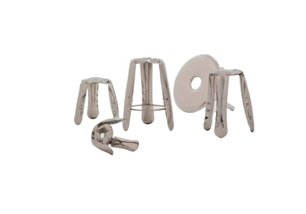 Silver metal stool